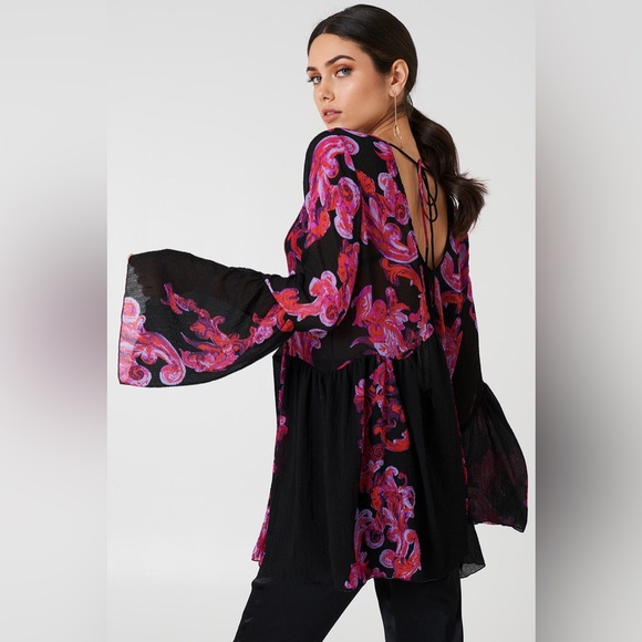 Free People Intimately - Bell Sleeve Swing Dress/Tunic In Black - Picture 8 of 9